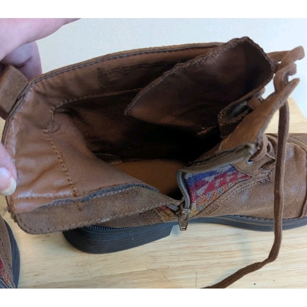 Mossimo Combat Ankle Boots 9.5 Aztec Rainbow Side Zip Festival Boho Southwestern - Picture 8 of 10